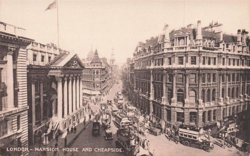 INSTENTION BULLDINGS LONDON, MANSION HOUSE AND CHEAPSIDE.