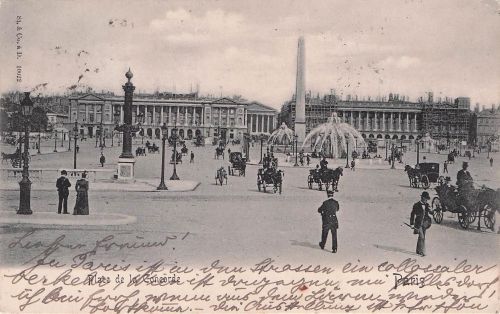 PARIS FRANKREICH ~ PLACE de la CONCORD ~ Basrelief-FOTOPOSTKARTE aus dem 20. Jahrhundert