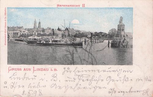 AK Lindau i. B., Hafenansicht mit Schiffen