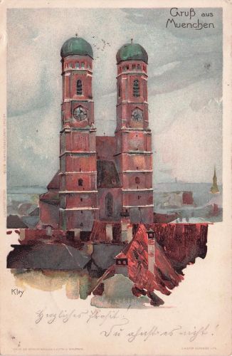 Künstler Litho Kley, Heinrich, München Bayern, Frauenkirche