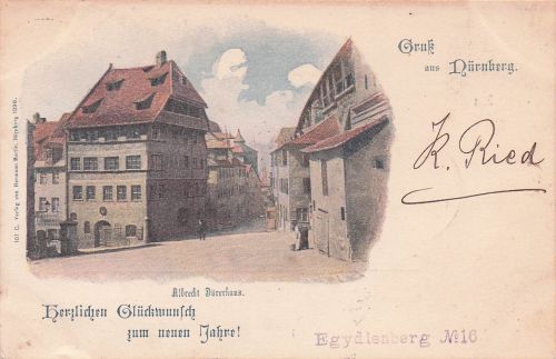 AK Gruss aus Nürnberg, Albrecht-Dürer-Haus 1899