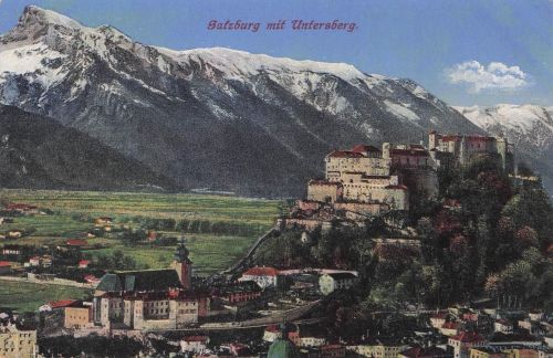 Künstler Ak Salzburg in Österreich, Panorama gegen den Untersberg