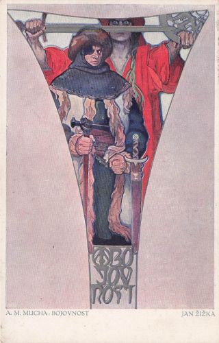 Künstler-AK Alphonse Mucha: Bojovnost, Combattivité, Orientalische Kämpfer