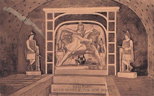 Homburg Bad Saalburg Mithras Heiligtum von innen Kat. Bad Homburg v.d. Hoehe