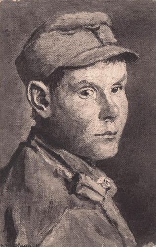 Österreichisches Gebirgsjäger-Porträt Patriotica Postkarte
