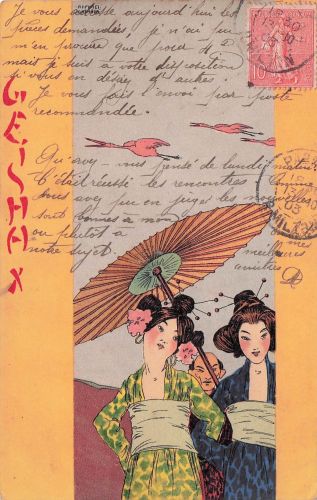 Jugendstil Künstler Litho Kirchner, Raphael, Geisha X, Japanerinnen