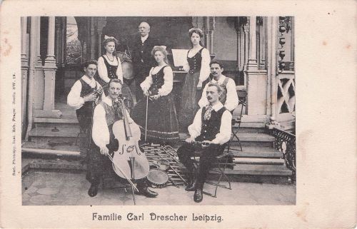 Musikanten Familie Carl Drescher Leipzig Cello Floete Trompete Kat. Musik