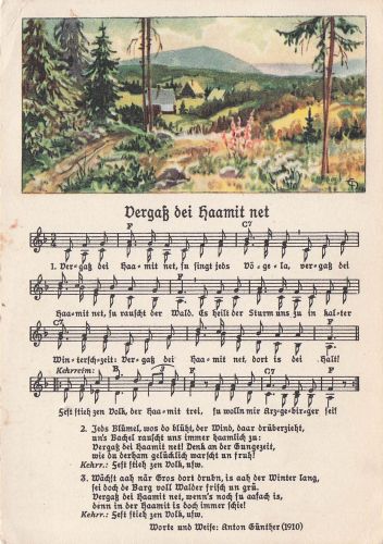 AK Lied Vergass dei Haamit net, Bergige Landschaft im Sommer