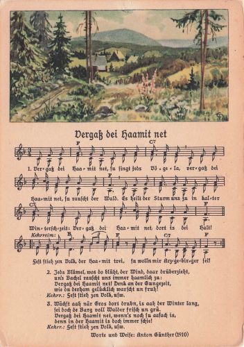 AK Lied Vergass dei Haamit net, Bergige Landschaft im Sommer