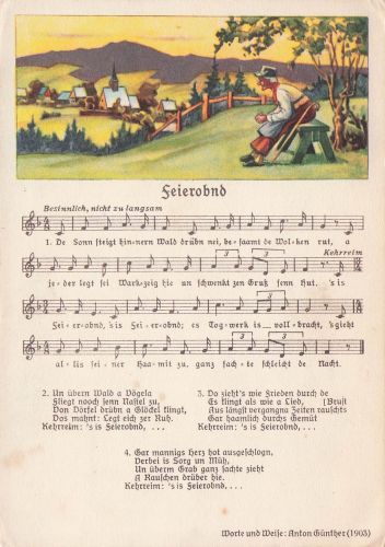 Lieder Ak Abend besinnlich nicht zu langsam Lied 1955 Mann auf dem Berg