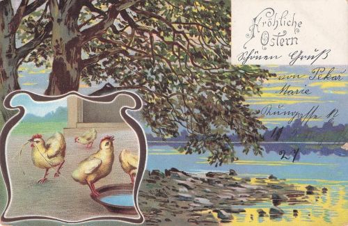 Ostern, Küken, Südamelik onnesoow, Russland, 1904