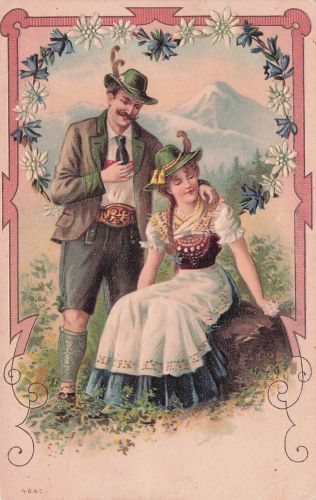 Präge-AK Bayrisches Liebespaar in Tracht