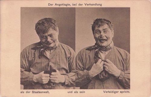 Der Angeklagte, bei der Verhandlung