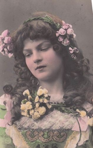 Blumen Haar Frau 1907