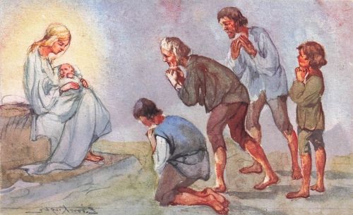 Künstler-AK Anbetung der Hirten