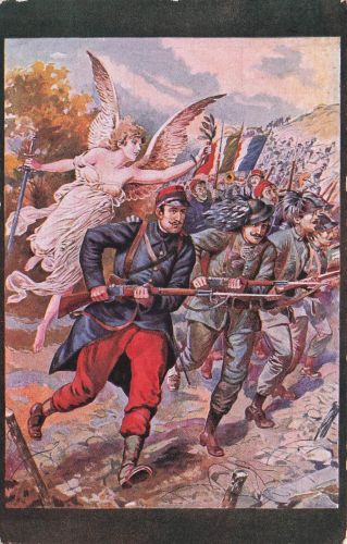 Französische Soldaten Angriff S.Oesch-Müller Berne Clichés Balme