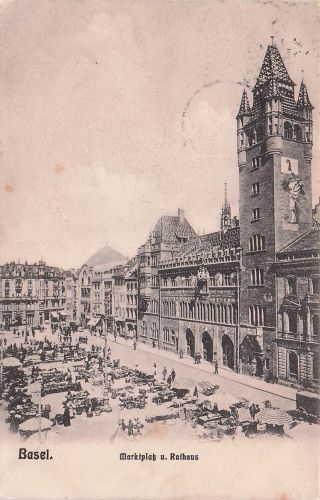 Basel. Markiplak u. Rathaus