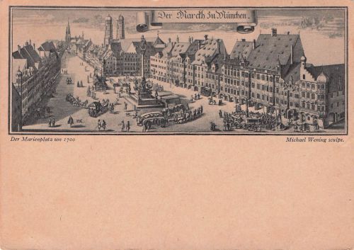 8000 München sign. Wening, Michael Der Marienplatz um 1700