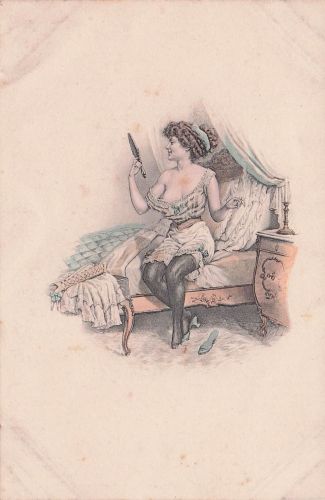 Motiv: Eine Frau in historischer Lingerie Illustration