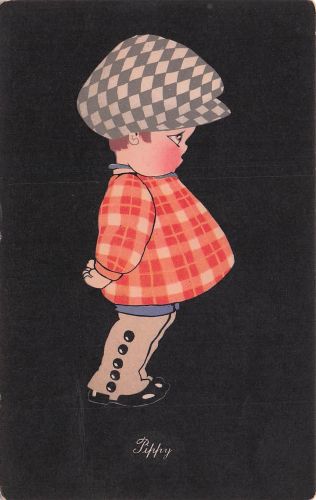 Künstler Ak Pippy, Junge mit karierter Mütze