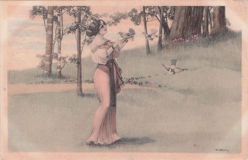 Künstler AK Eine elegant gekleidete Frau