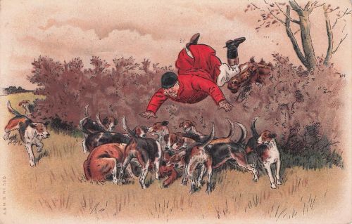 traditionelle Fuchsjagd, bei der ein Jäger, der sogenannte "Master of Foxhounds