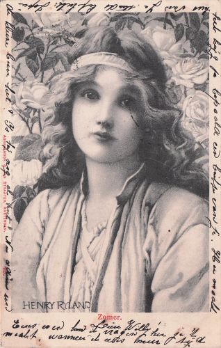 Künstler AK Damen Jugendstil Sommer