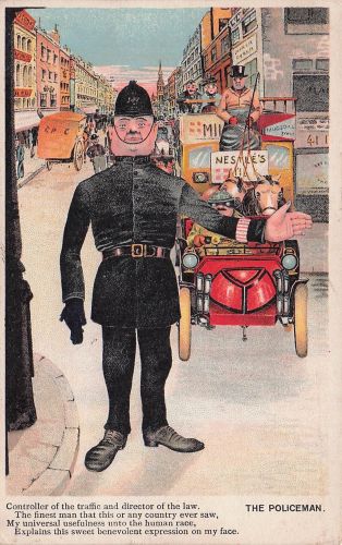 Künstler Ansichtskarte / Postkarte Polizist