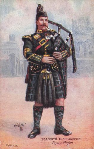 Künstler Ak Seaforth Highlanders, Pipe Major