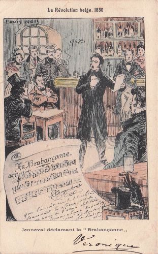"Jenneval déclamant la 'Brabançonne,