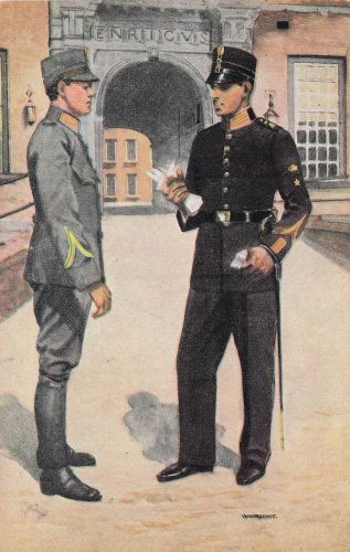 Künstler Ansichtskarte / Postkarte Koninklijke Militaire Academie, niederländische Soldaten