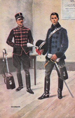 Kavallerie Jaeger zu Pferde WK1 Ronaldo Regiment 3 Offiziere Niederlande Kat. WK1