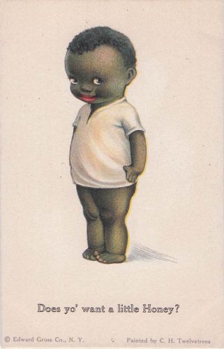 Möchtest du eine kleine antike Honig-Postkarte?