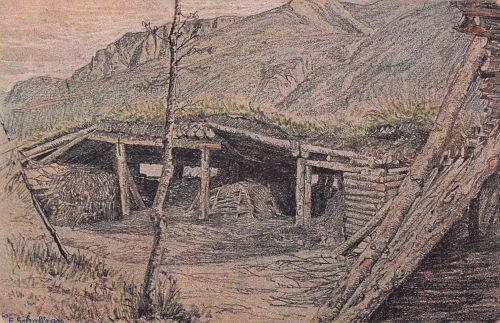 Ernst Schaller mit dem Titel "Schutzhütte am Mitterberg bei