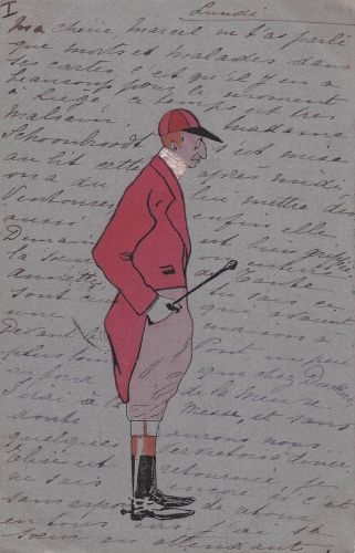 Sportart ausübt, die dem Reiten oder der Fuchsjagd zuzuordnen ist.