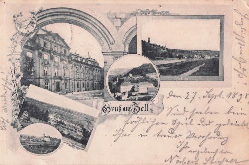 Ansichtskarte Zell am Main, Schnellpressen-Fabrik, Kloster Oberzell, Unterzell