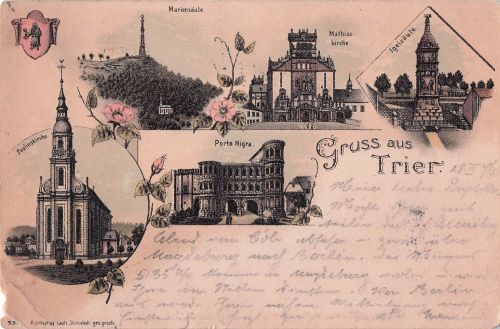 Postkarte Carte Postale Trier Porta Nigra Mathiaskirche Kirche