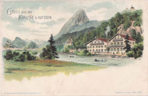Lithographie Kufstein, Gasthaus-Pension zur Klause