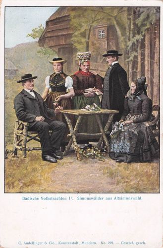 Ansichtskarte / Postkarte Badische Volkstrachten, Simonswälder aus Altsimonswald