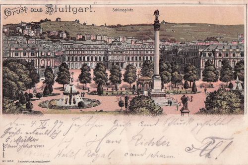 Ansichtskarte Stuttgart Schloßplatz 1899