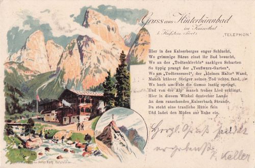 Gruss aus Hinterbärenbad Kaiserthal bei Kufstein (Tirol).