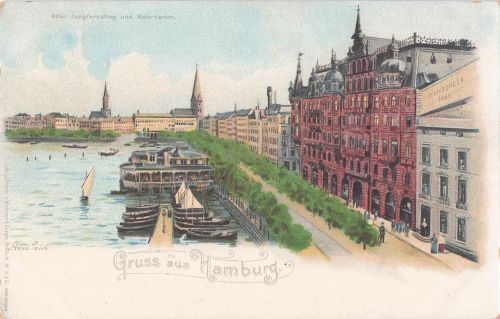Gruss aus Hamburg - Litho