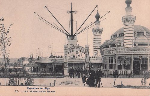AK Liège, Exposition de Liège, les Aéroplanes Maxim