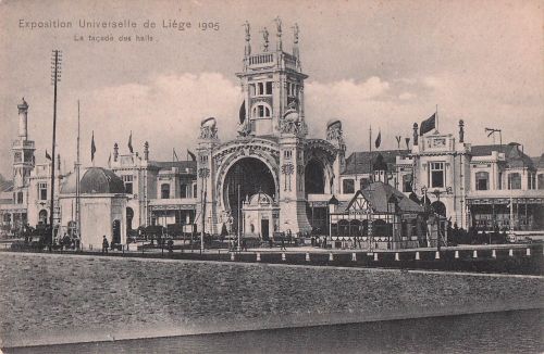 Exposition Universelle de Liège 1905 La façade des halls