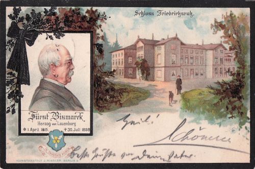 alte Ak Trauerkarte - Bismarck, Schloss Friedrichsruh