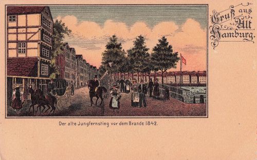 Der alte Jungfernstieg vor dem Brand 1842 – Hamburg, Deutschland