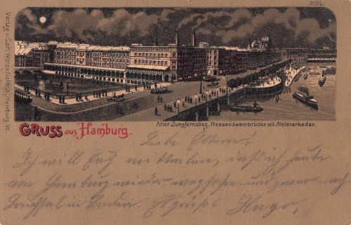 Hamburg Alter Jungfernstieg Reesendammbruecke Alsterarkaden Kat. Hamburg