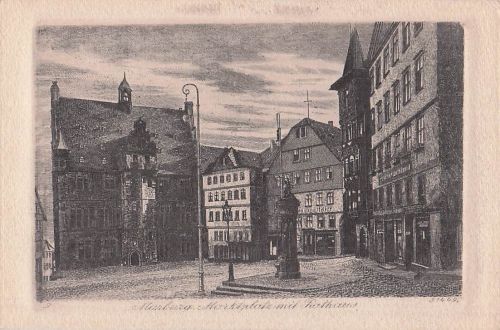 AK Marburg a. L., Marktplatz mit Rathaus