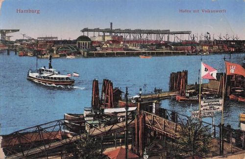 Hamburg Hafen mit Vulkanwerft Kat. Hamburg