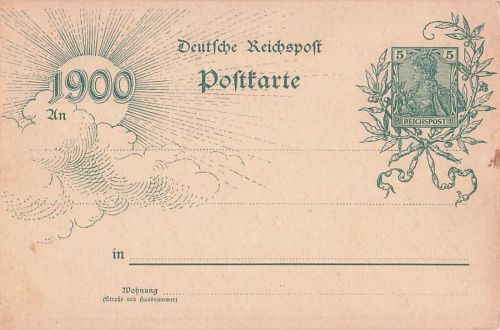 Deutsche Reichspost Postkarte. 1900